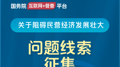 俄罗斯美女肏屄干干干肏肏肏国务院“互联网+督查”平台公开征集阻碍民营经济发展壮大问题线索